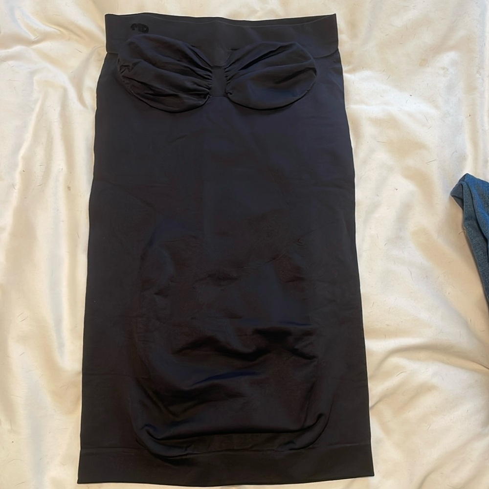 Black Shapewear, strapless dress slip